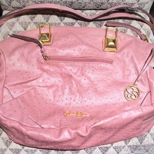 Jessica Simpson Pink Shoulder Bag with Gold Accents